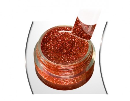 Gold glam glitter gel Red