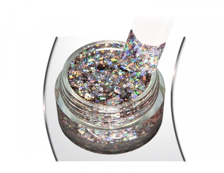 Big Glitter gel Extreme Holo Silverstone
